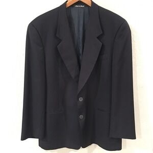 Mani Men 44R Blazer Suit Jacket Black Made In Italy 100% Wool Wedding Formal